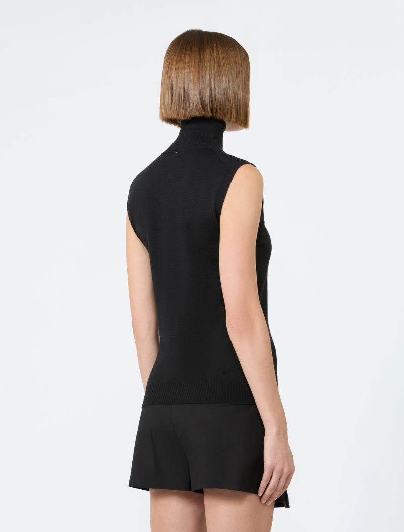 Sleeveless pure wool sweater - BLACK - Sportmax - 3