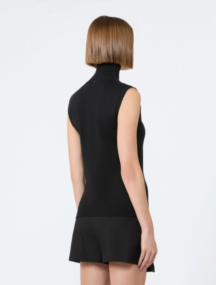 Sleeveless pure wool sweater - BLACK - Sportmax - 3