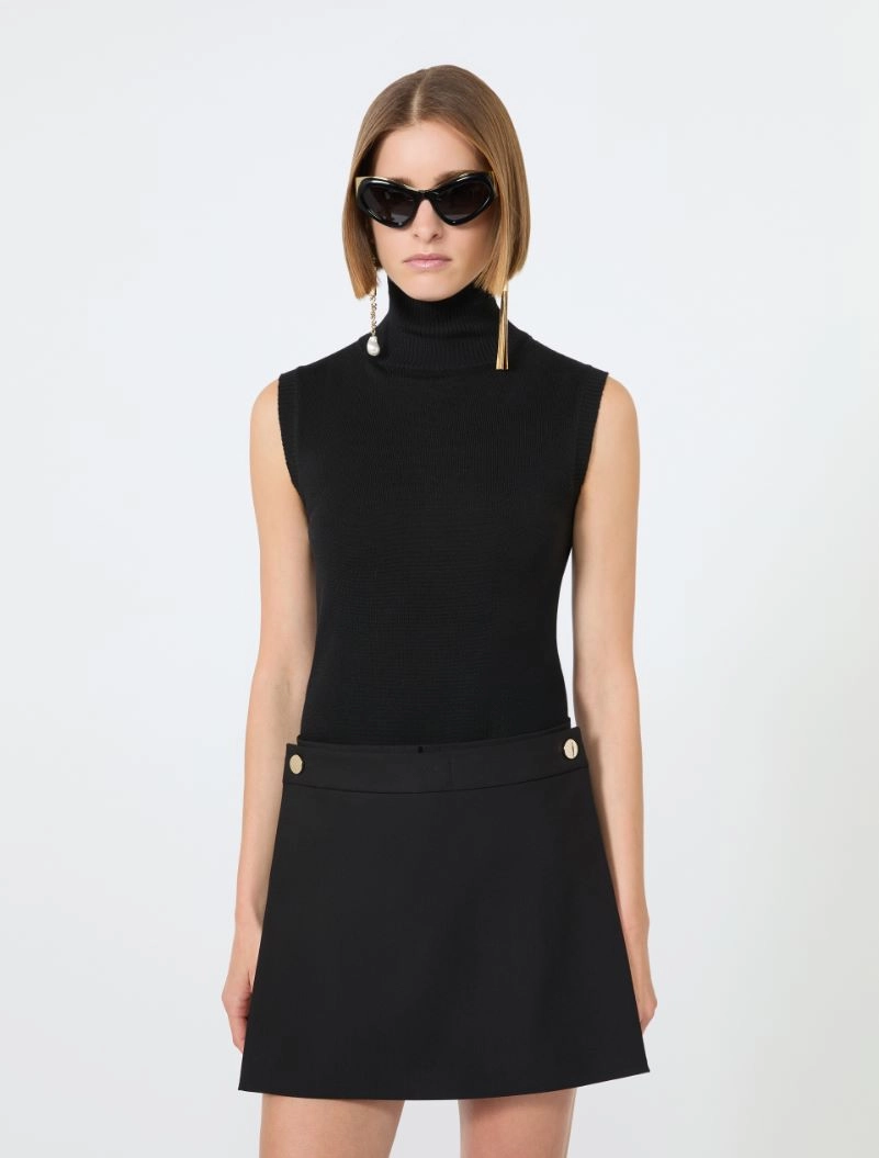 Sleeveless pure wool sweater - BLACK - Sportmax - 4