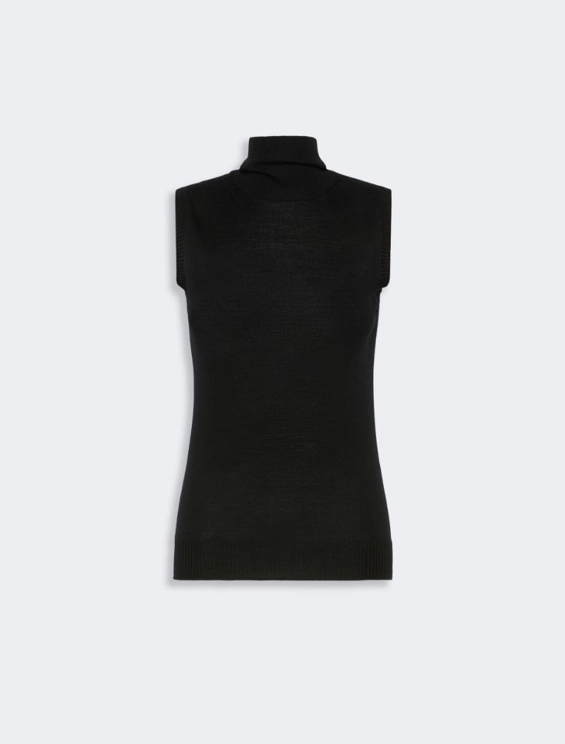 Sleeveless pure wool sweater - BLACK - Sportmax - 7
