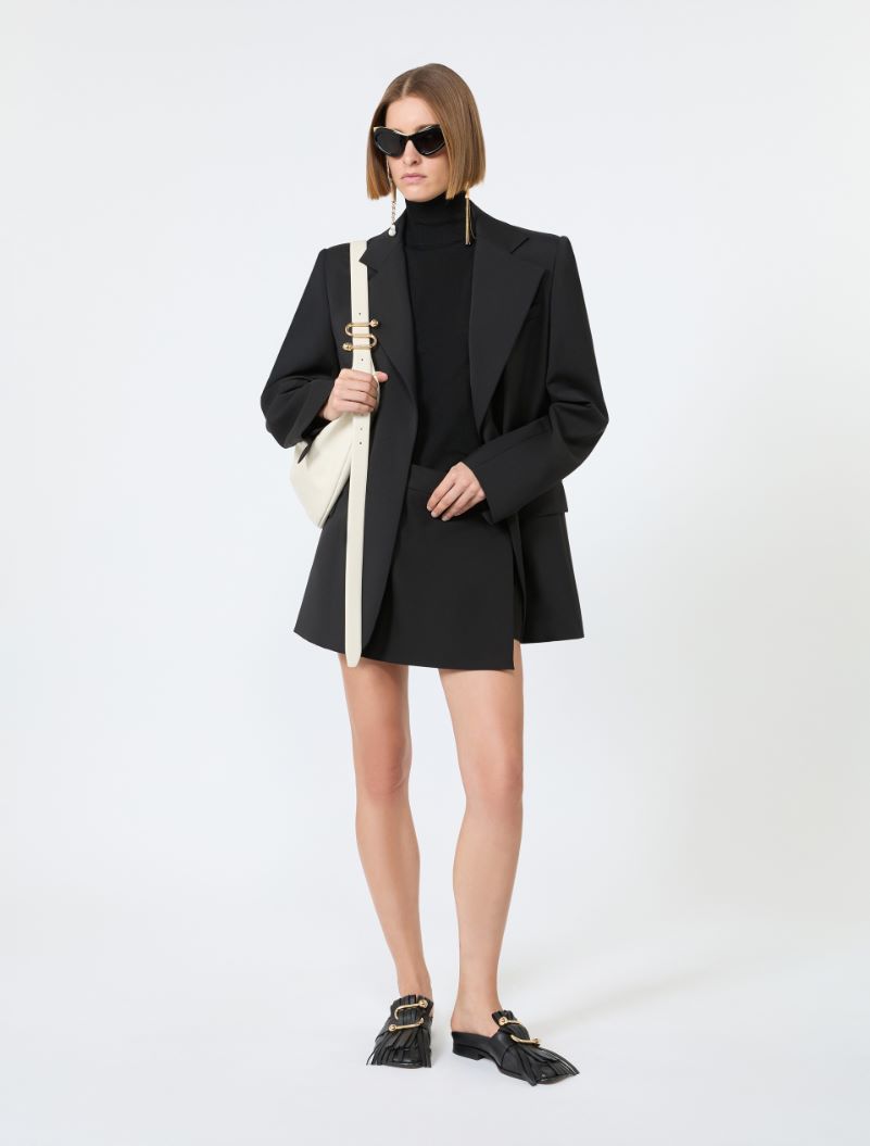 Ärmelloser Pullover aus reiner Wolle - SCHWARZ - Sportmax