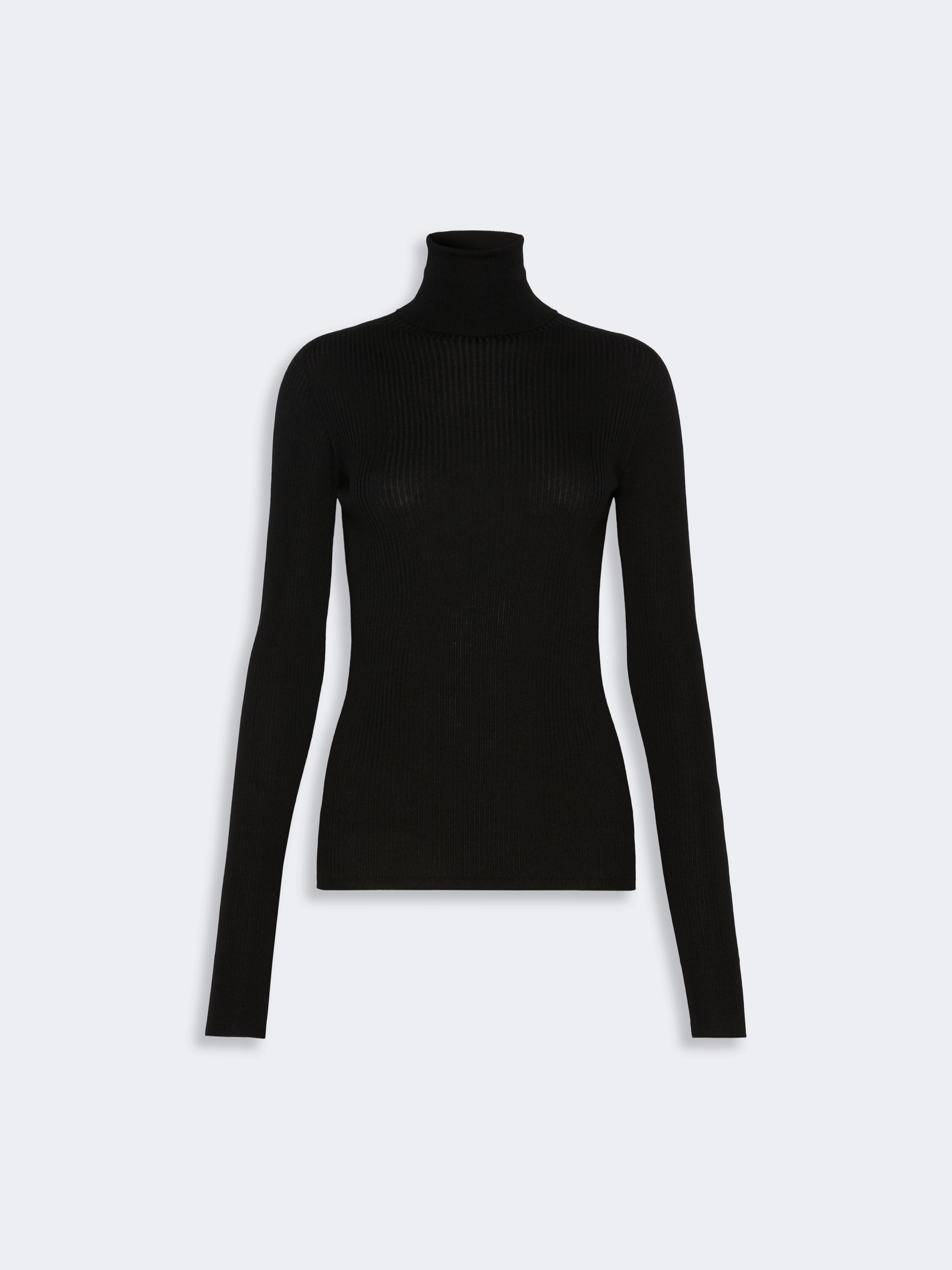 Slim pure wool mock polo-neck sweater - BLACK - Sportmax - 5