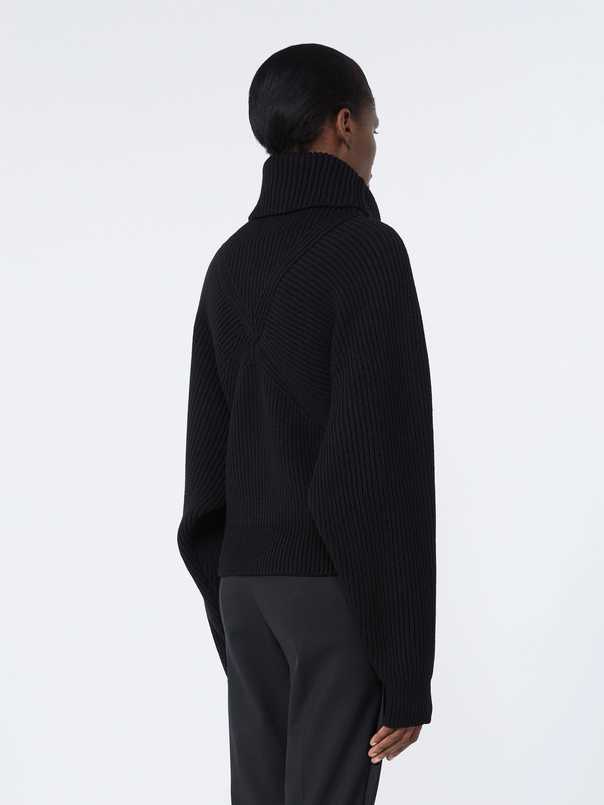 Loose-fit stretch wool sweater - BLACK - Sportmax - 3