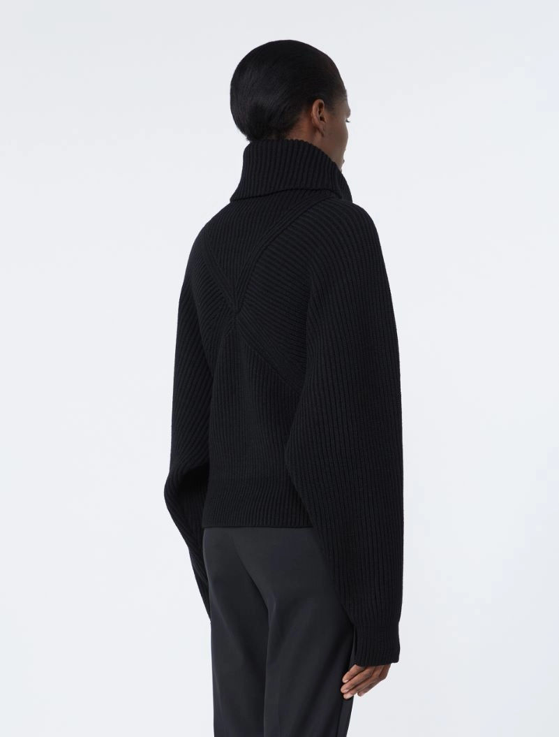 Loose-fit stretch wool sweater - BLACK - Sportmax - 3