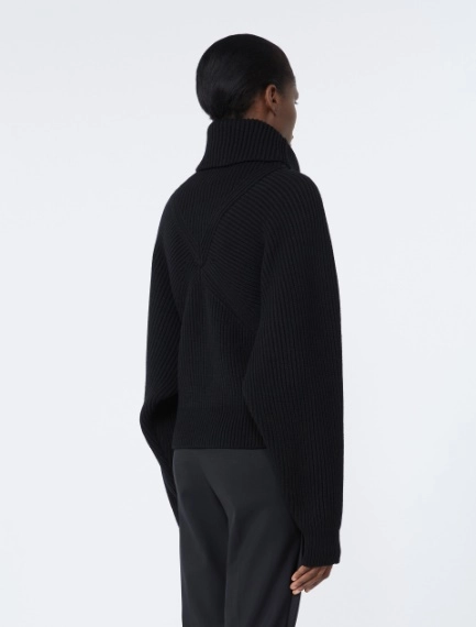 Loose-fit stretch wool sweater - BLACK - Sportmax - 3