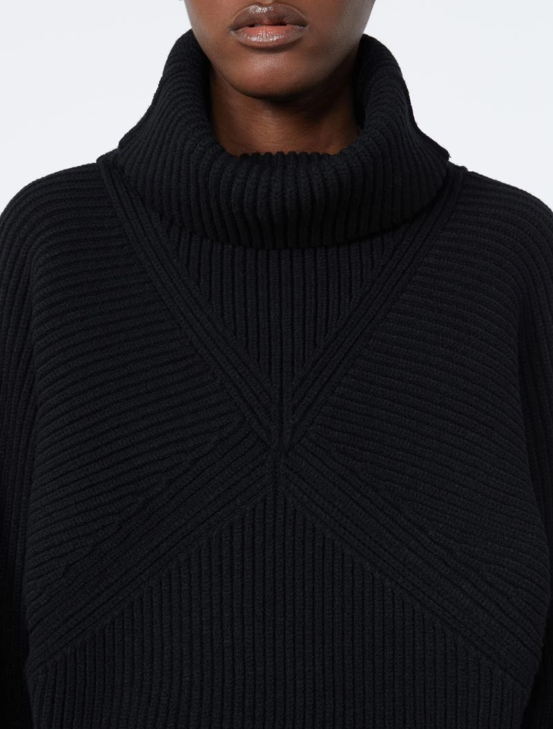 Loose-fit stretch wool sweater - BLACK - Sportmax - 5
