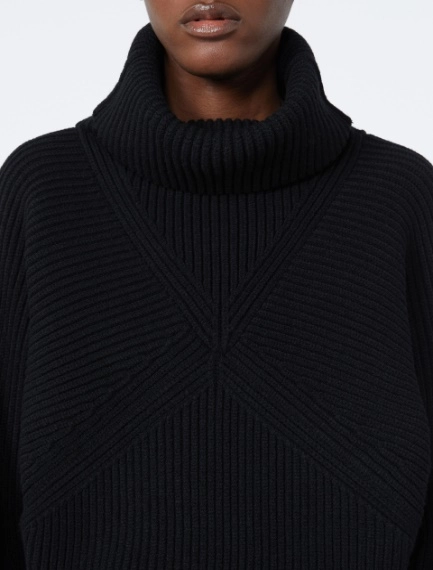 Loose-fit stretch wool sweater - BLACK - Sportmax - 5