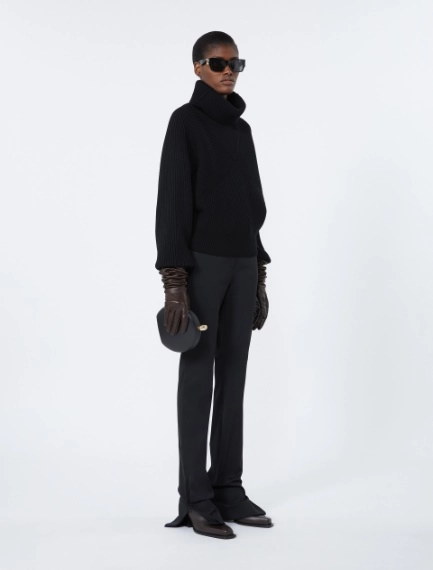 Loose-fit stretch wool sweater - BLACK - Sportmax - 1