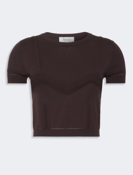 Cropped-Pullover aus Viskose mit Trompe-l’Oeil-Optik - Sportmax