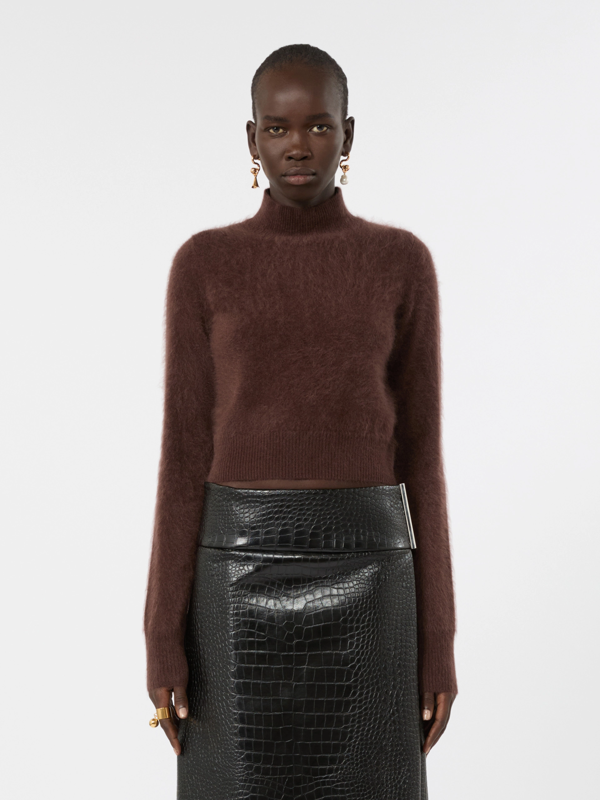 Slim pure cashmere sweater - CHOCOLATE - Sportmax - 2