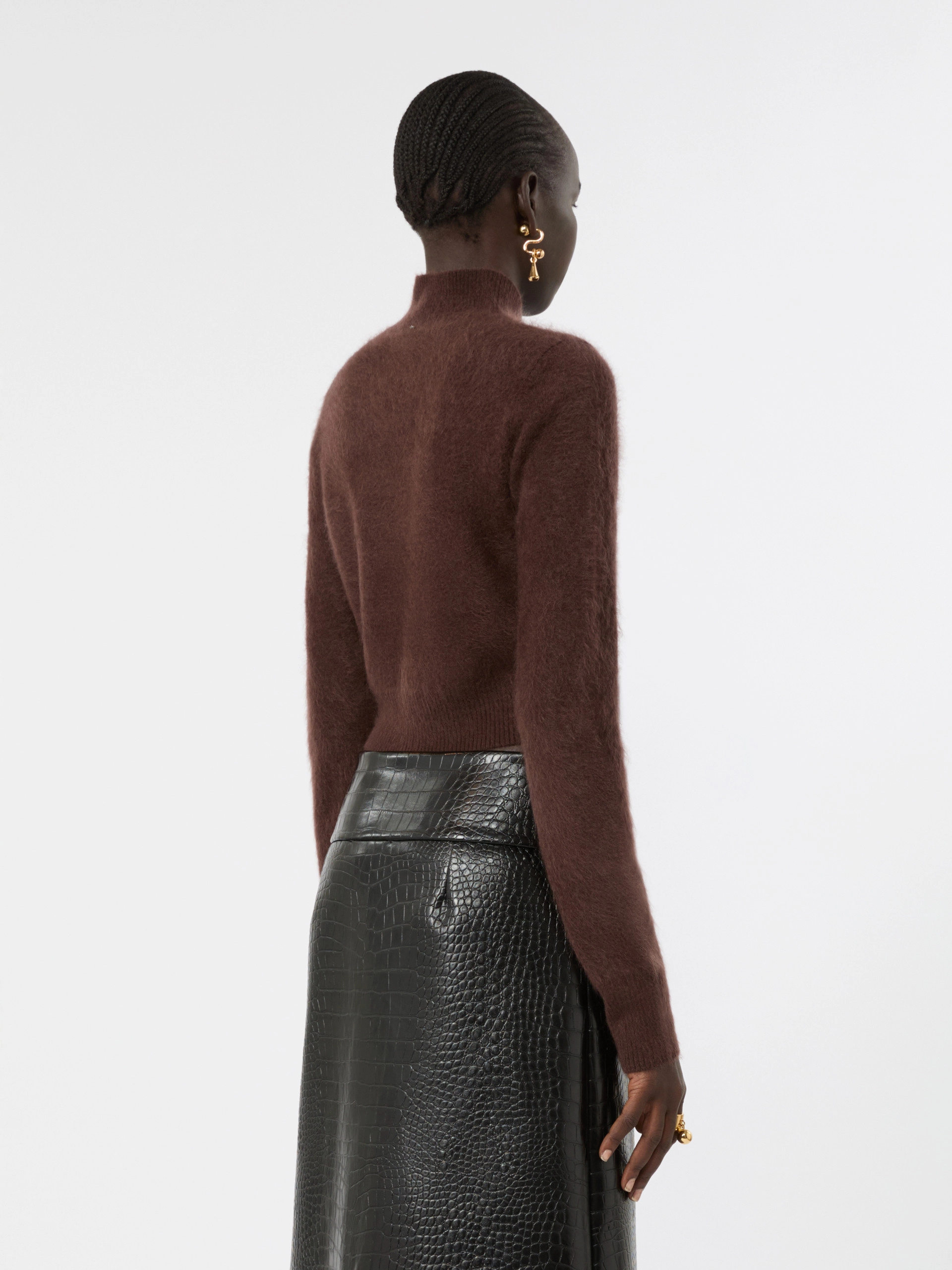 Slim pure cashmere sweater - CHOCOLATE - Sportmax - 3