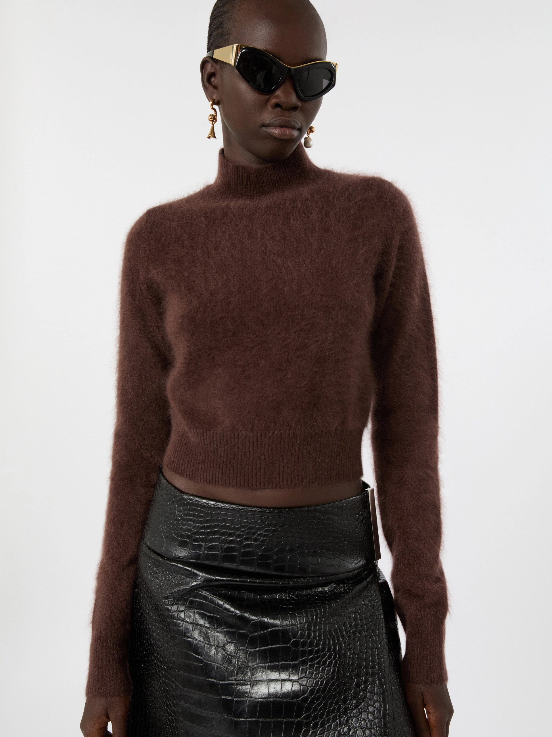 Slim pure cashmere sweater - CHOCOLATE - Sportmax - 4