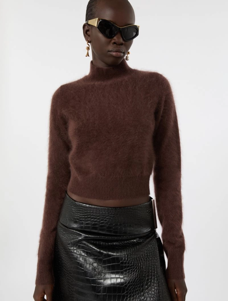 Slim pure cashmere sweater - CHOCOLATE - Sportmax - 4