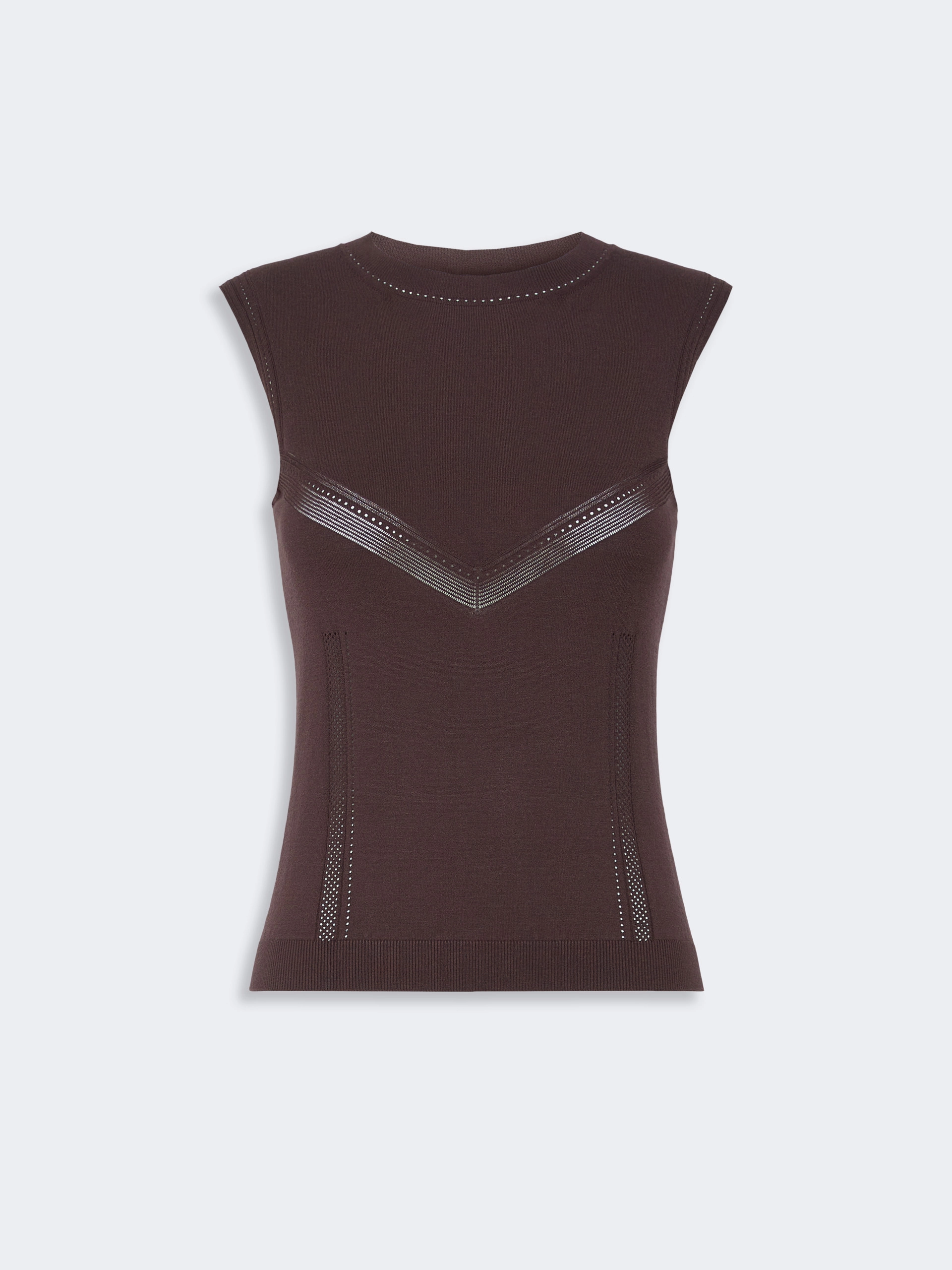 Trompe l’oeil-look viscose top - CHOCOLATE - Sportmax - 6