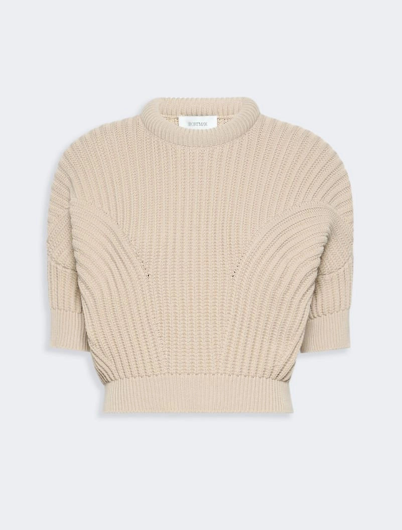 Sunburst-patterned cotton-blend sweater - BEIGE - Sportmax - 7
