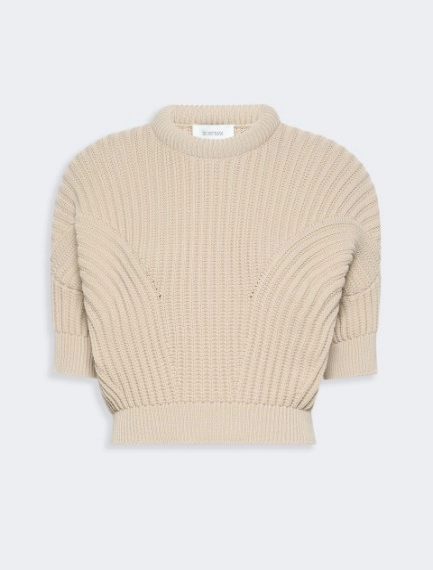 Sunburst-patterned cotton-blend sweater - BEIGE - Sportmax