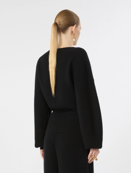 Rib-knit wool and cashmere sweater - BLACK - Sportmax - 3
