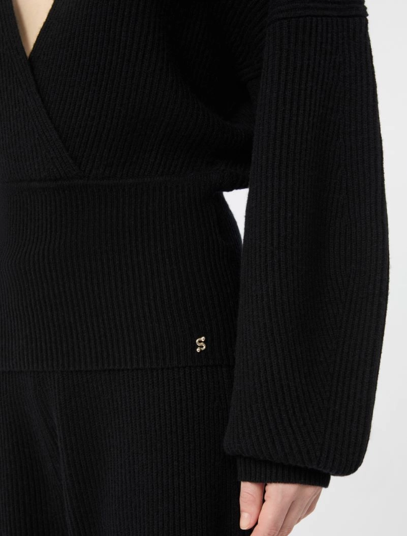 Rib-knit wool and cashmere sweater - BLACK - Sportmax - 6
