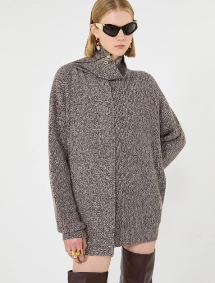 Oversized wool and cashmere sweater with matching scarf detail - Sportmax