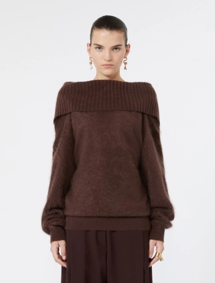 Brushed wool sweater with a low-cut back - CHOCOLATE - Sportmax - 2