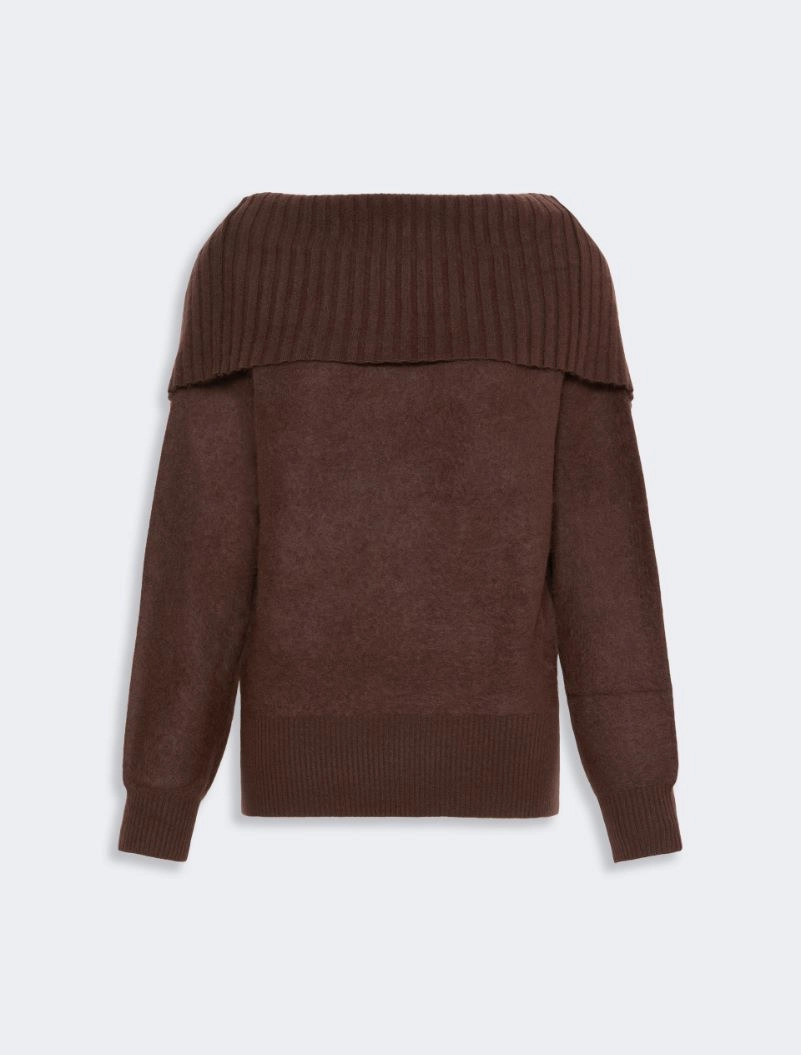 Brushed wool sweater with a low-cut back - CHOCOLATE - Sportmax - 5