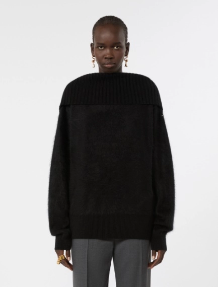 Brushed wool sweater with a low-cut back - BLACK - Sportmax - 2