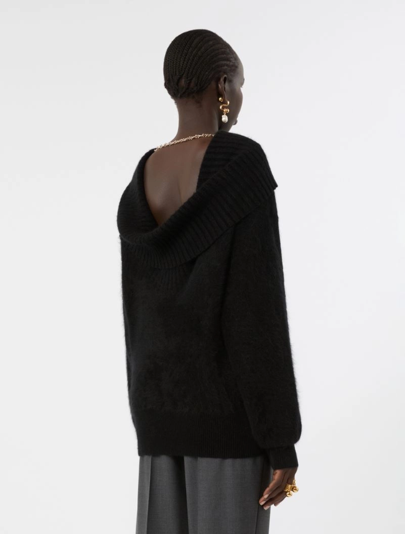 Brushed wool sweater with a low-cut back - BLACK - Sportmax - 3