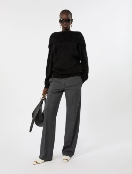 Brushed wool sweater with a low-cut back - BLACK - Sportmax - 1