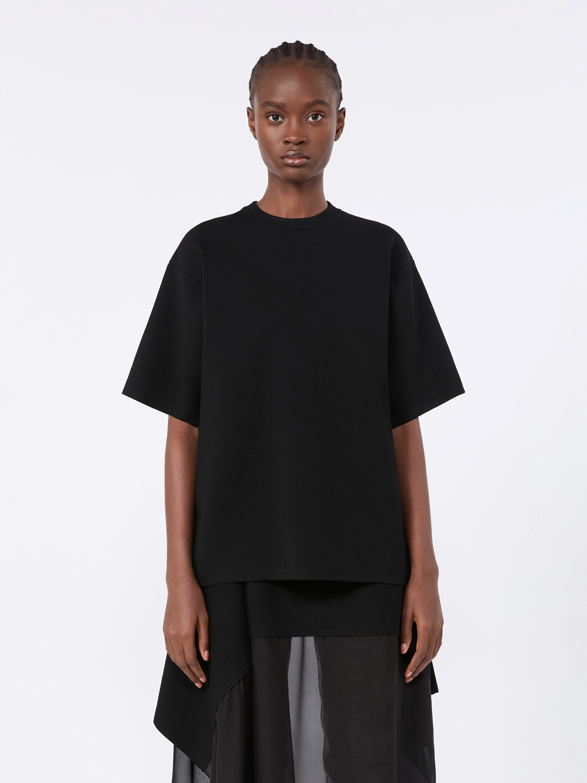 Oversized viscose T-shirt - BLACK - Sportmax - 2