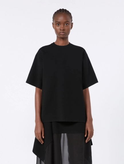 Oversized viscose T-shirt - BLACK - Sportmax - 2