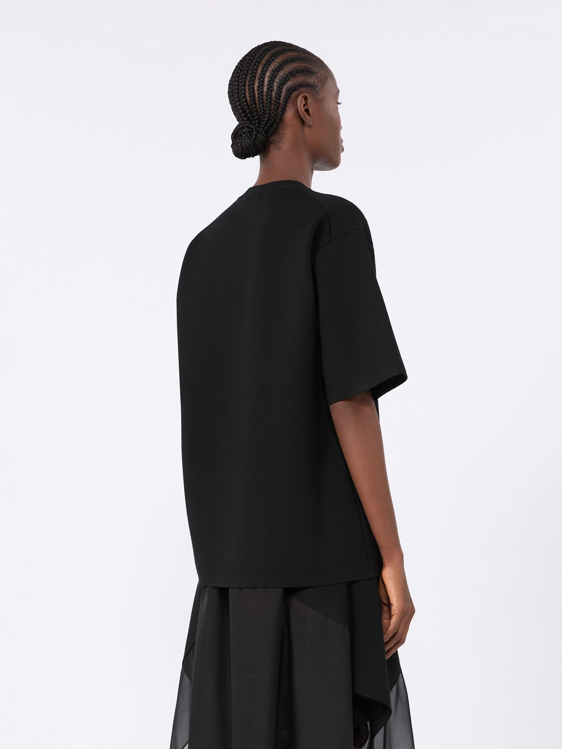 Oversized viscose T-shirt - BLACK - Sportmax - 3