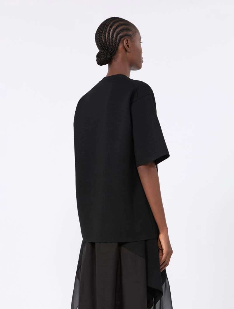 Oversized viscose T-shirt - BLACK - Sportmax - 3