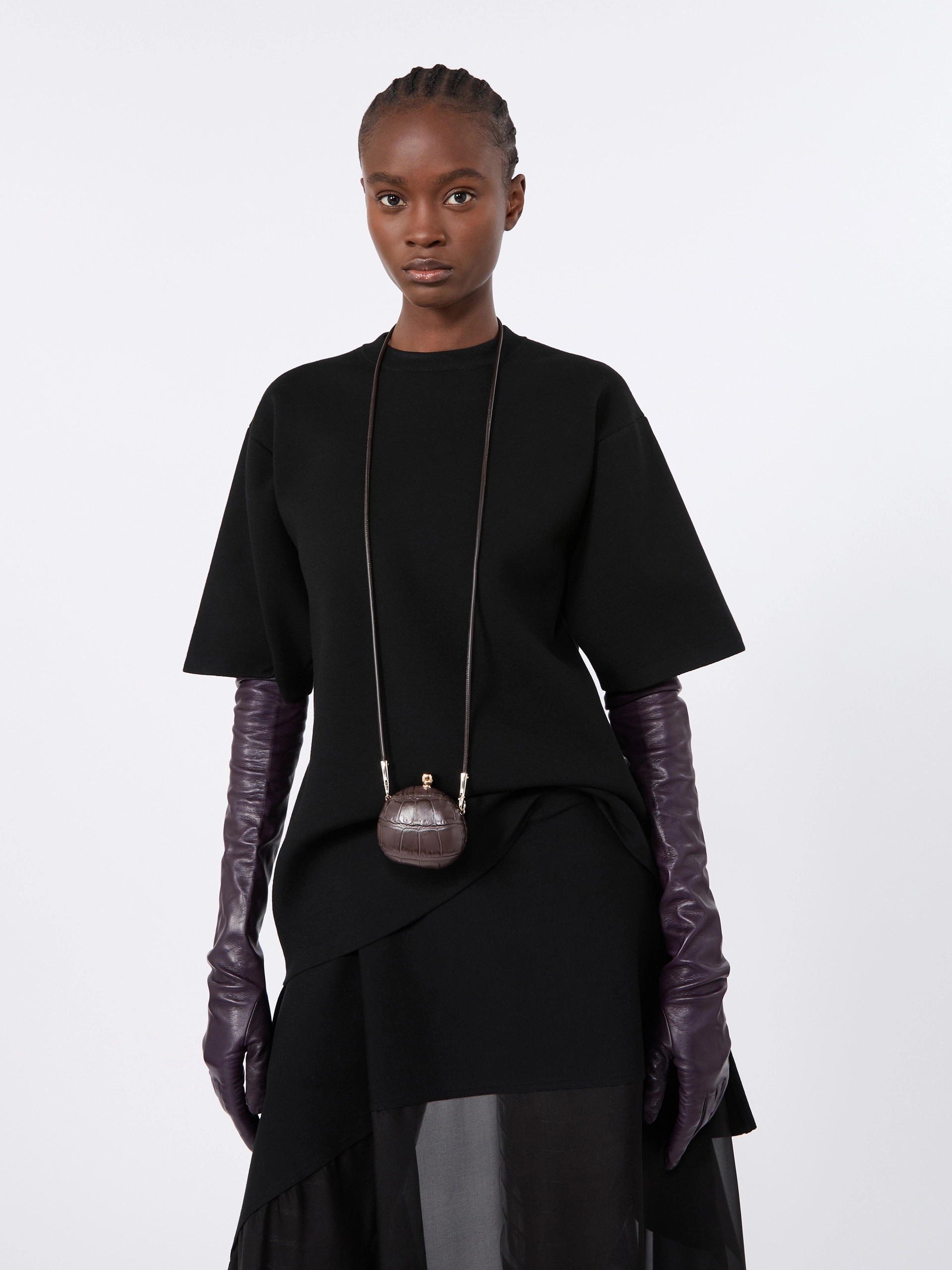 Oversized viscose T-shirt - BLACK - Sportmax - 4