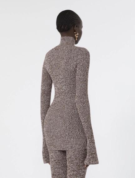 Slim stretch wool sweater - CHOCOLATE - Sportmax - 3