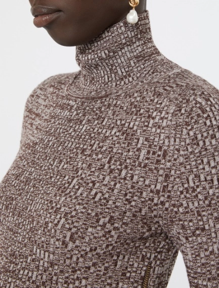 Slim stretch wool sweater - CHOCOLATE - Sportmax - 5