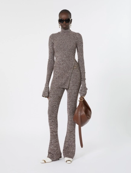 Slim stretch wool sweater - CHOCOLATE - Sportmax - 1
