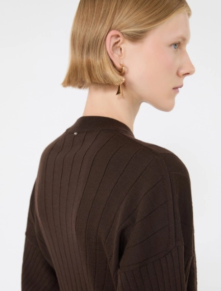Shaped pure wool sweater - CHOCOLATE - Sportmax - 6
