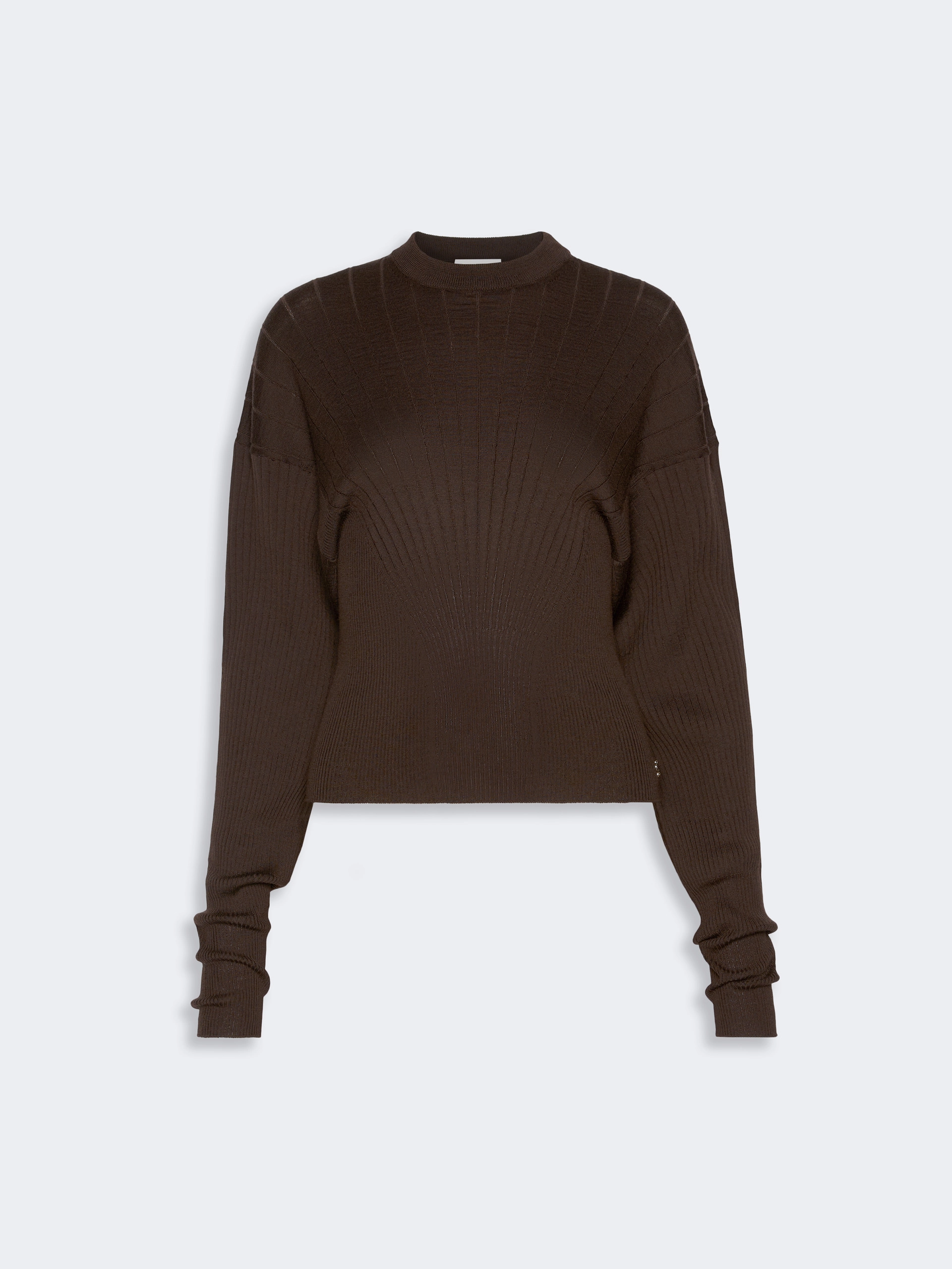 Shaped pure wool sweater - CHOCOLATE - Sportmax - 7