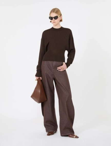 Shaped pure wool sweater - CHOCOLATE - Sportmax - 1