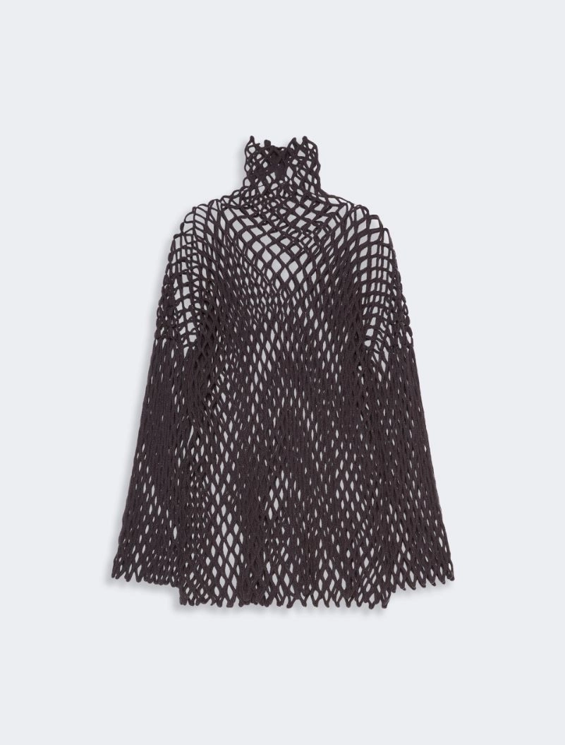 Open mesh-knit wool-blend sweater - DARK BROWN - Sportmax - 6