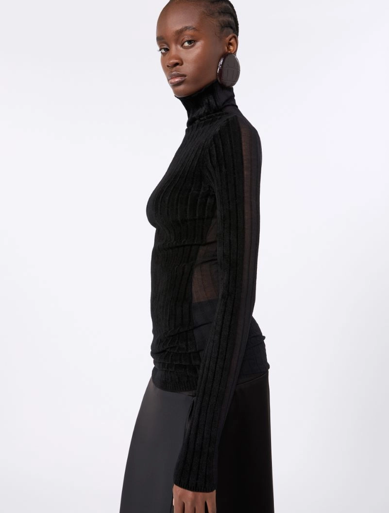 Stretch wool sweater - BLACK - Sportmax - 4