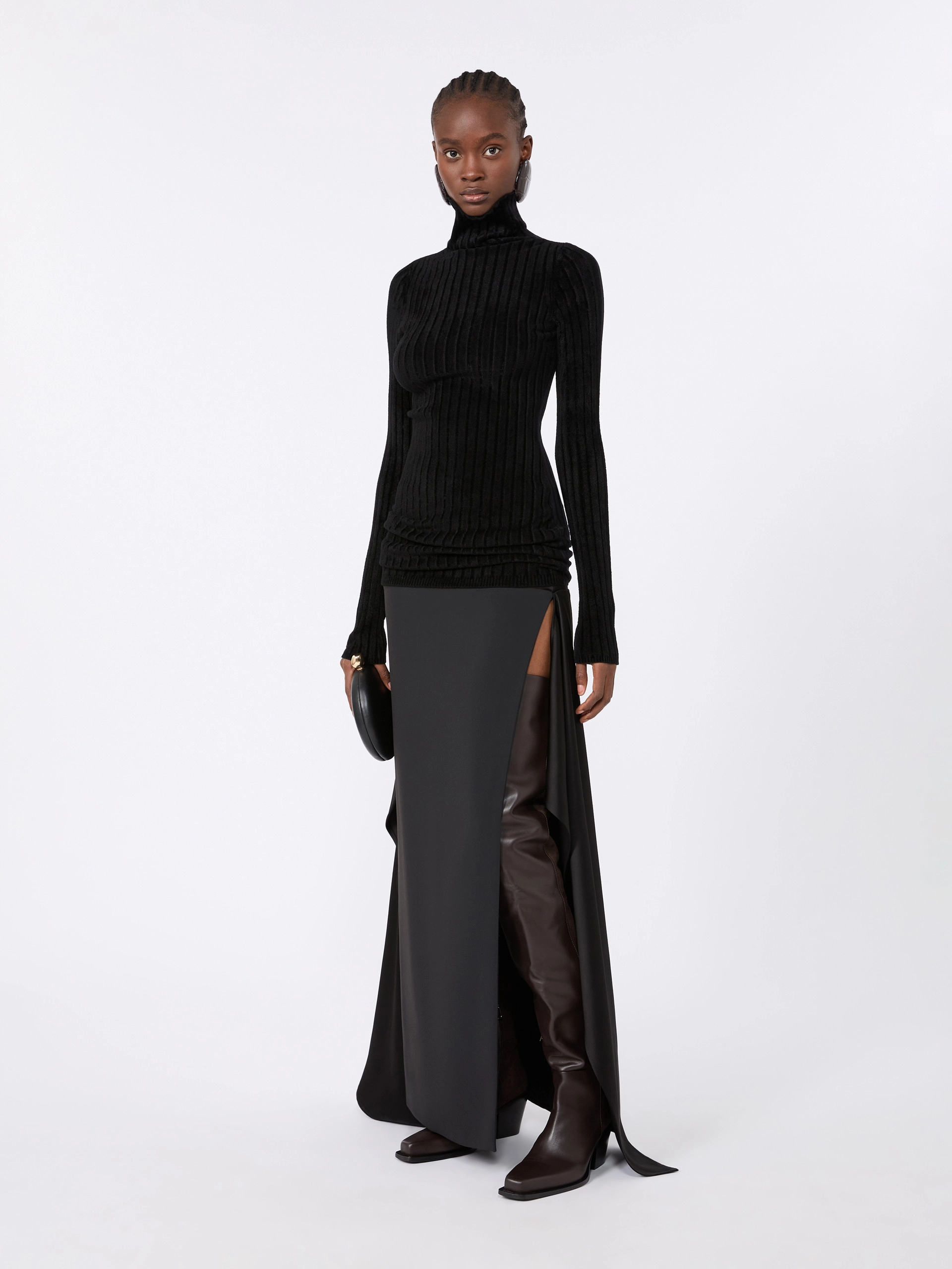 Stretch wool sweater - BLACK - Sportmax