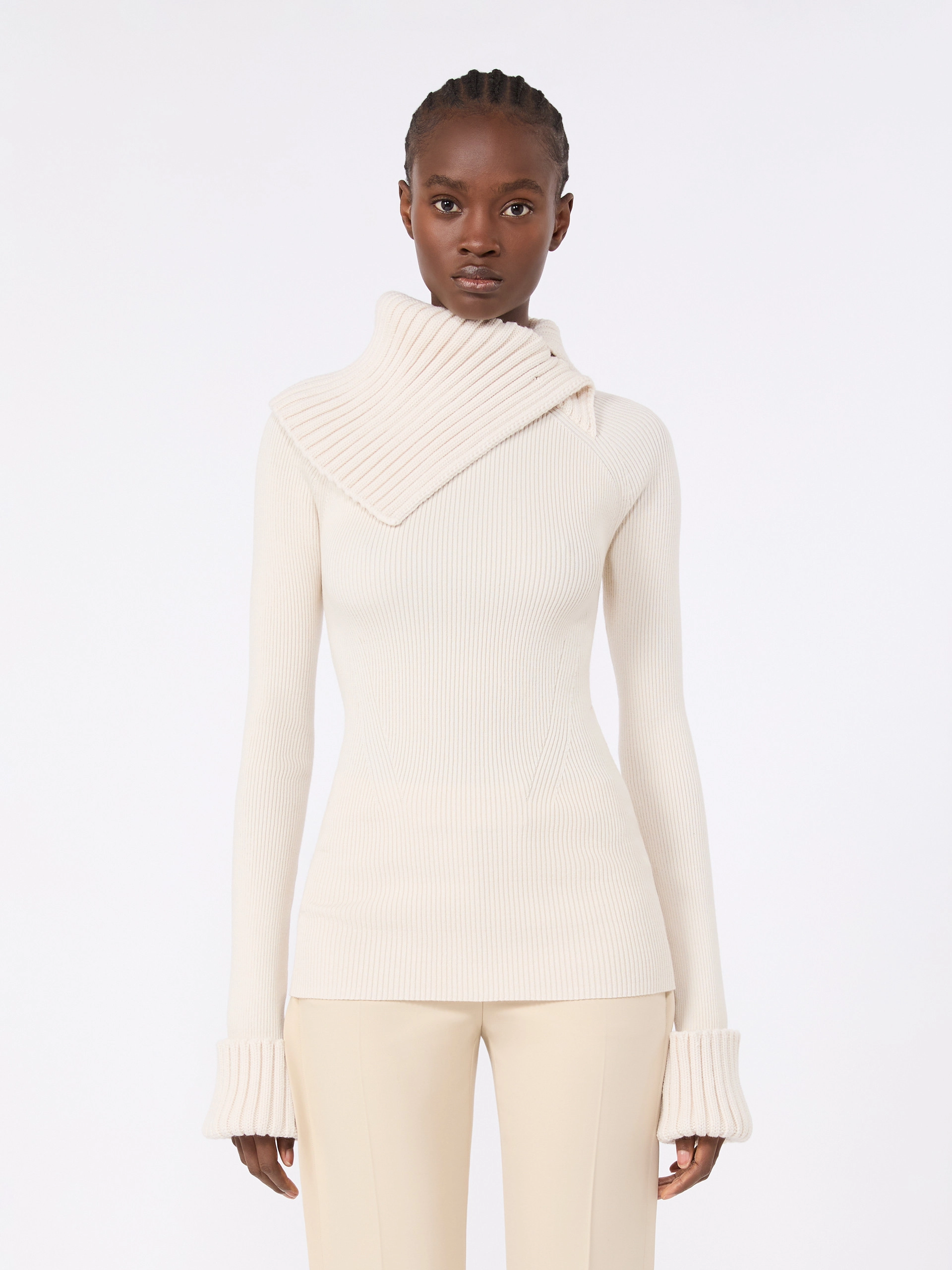 Slim stretch wool sweater - WHITE - Sportmax - 2