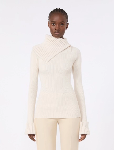 Slim stretch wool sweater - WHITE - Sportmax - 2