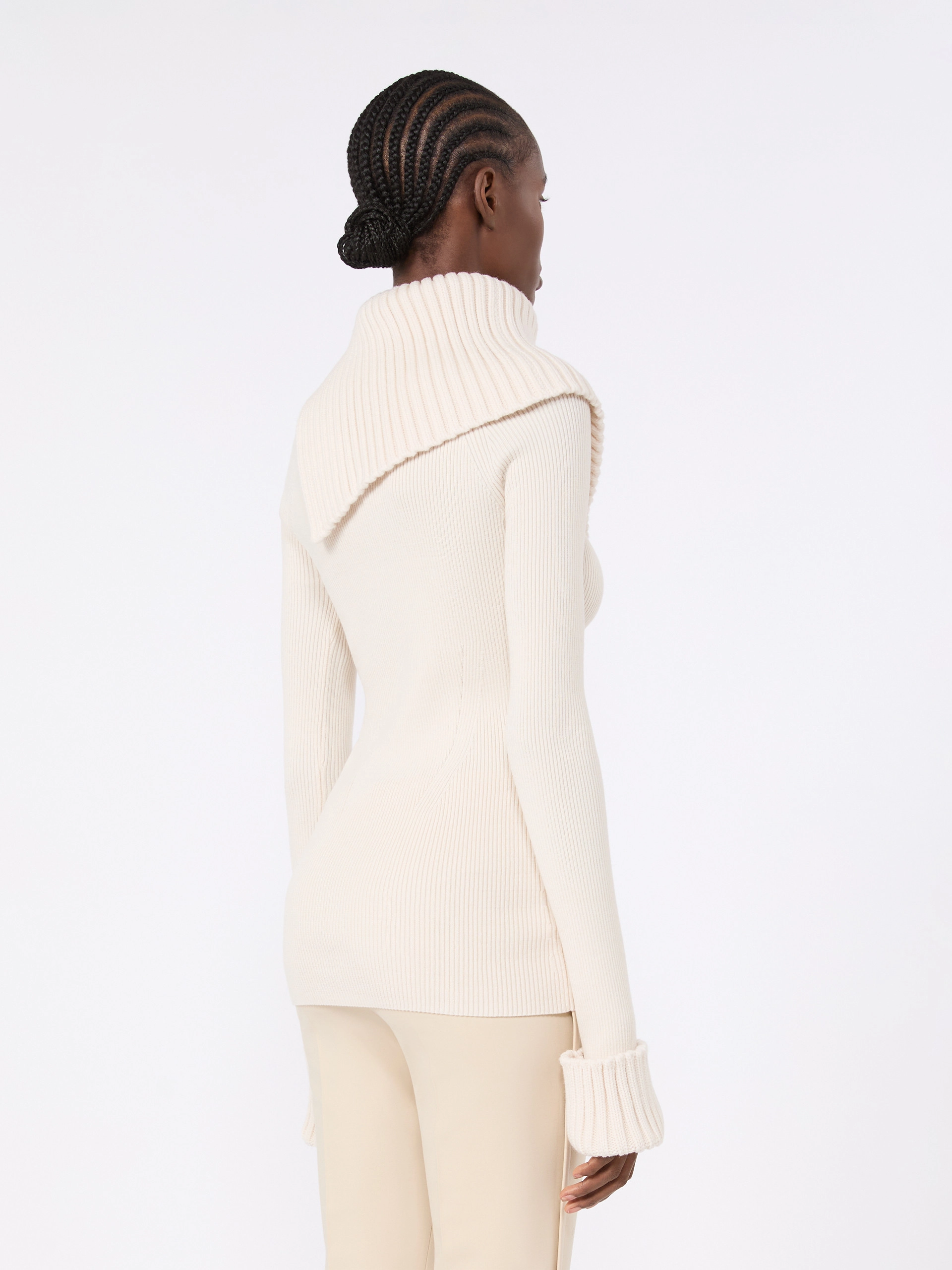 Slim stretch wool sweater - WHITE - Sportmax - 3