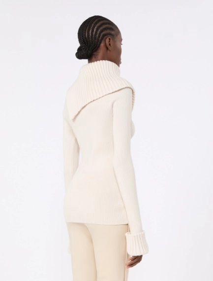 Slim stretch wool sweater - WHITE - Sportmax - 3