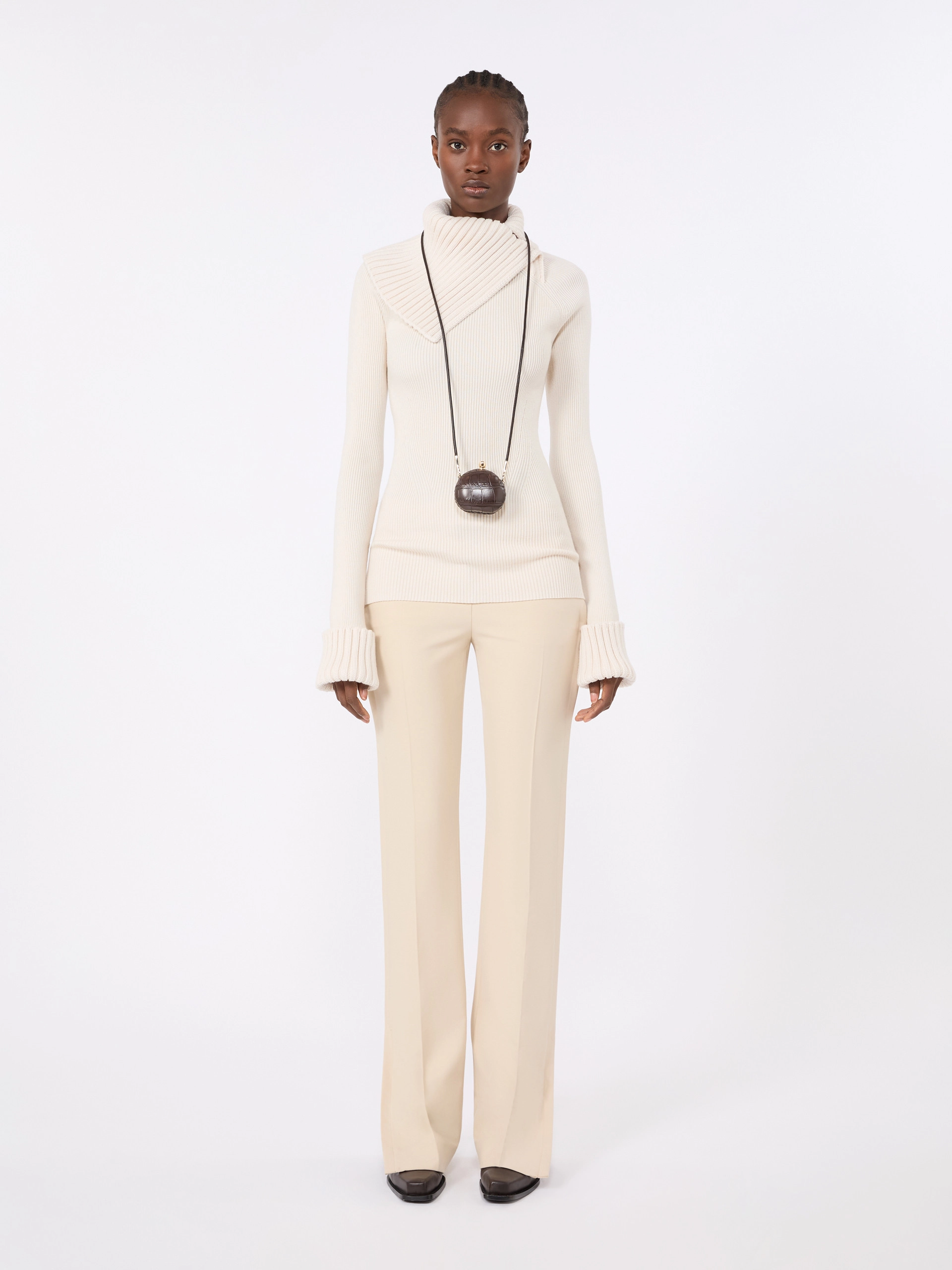 Slim stretch wool sweater - WHITE - Sportmax
