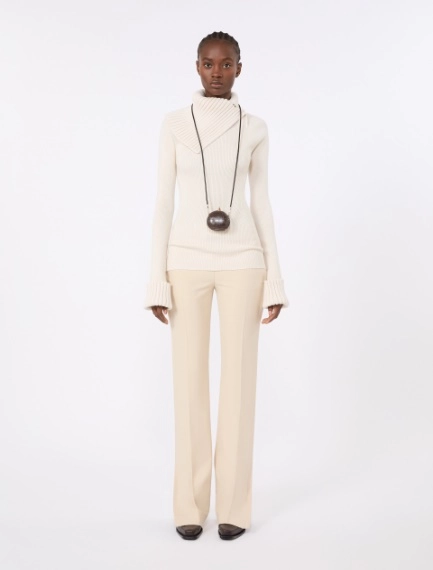 Slim stretch wool sweater - WHITE - Sportmax - 1
