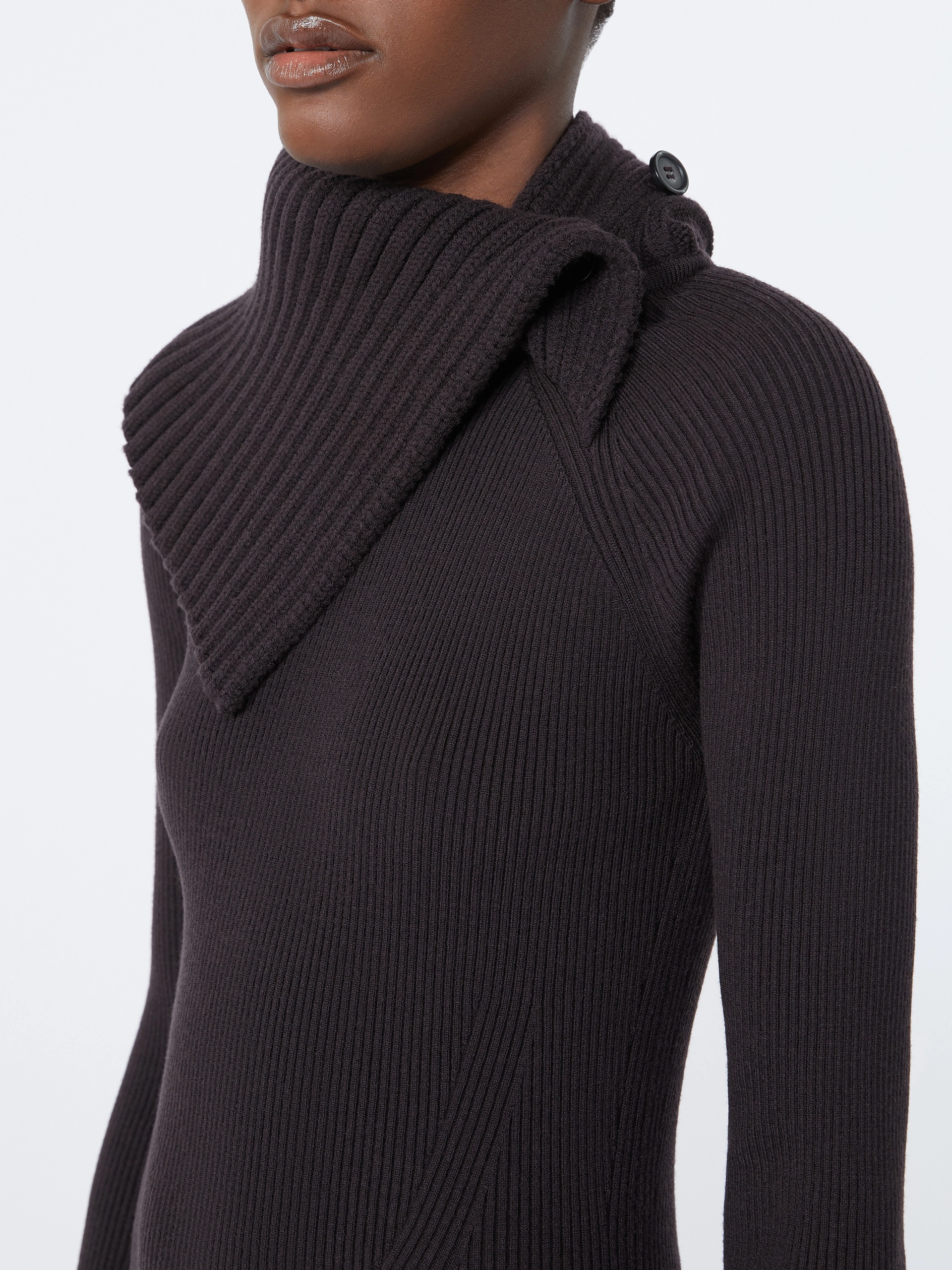 Slim stretch wool sweater - DARK BROWN - Sportmax - 5
