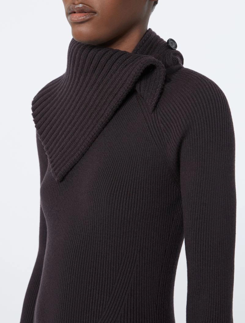 Slim stretch wool sweater - DARK BROWN - Sportmax - 5